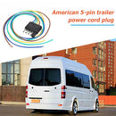 25 inch 5 Pin US Trailer Light Wiring Harness Extension Connector Flat Plug
