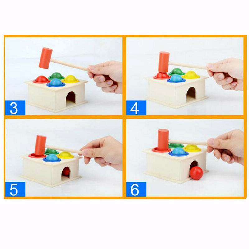 Wooden Ball Hammer Box Children Early Learning Educational Toys