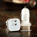 Dual USB Port 2.1A Compact Fast Car Charger Tablets Phones Rapid Quick Char B5Z4