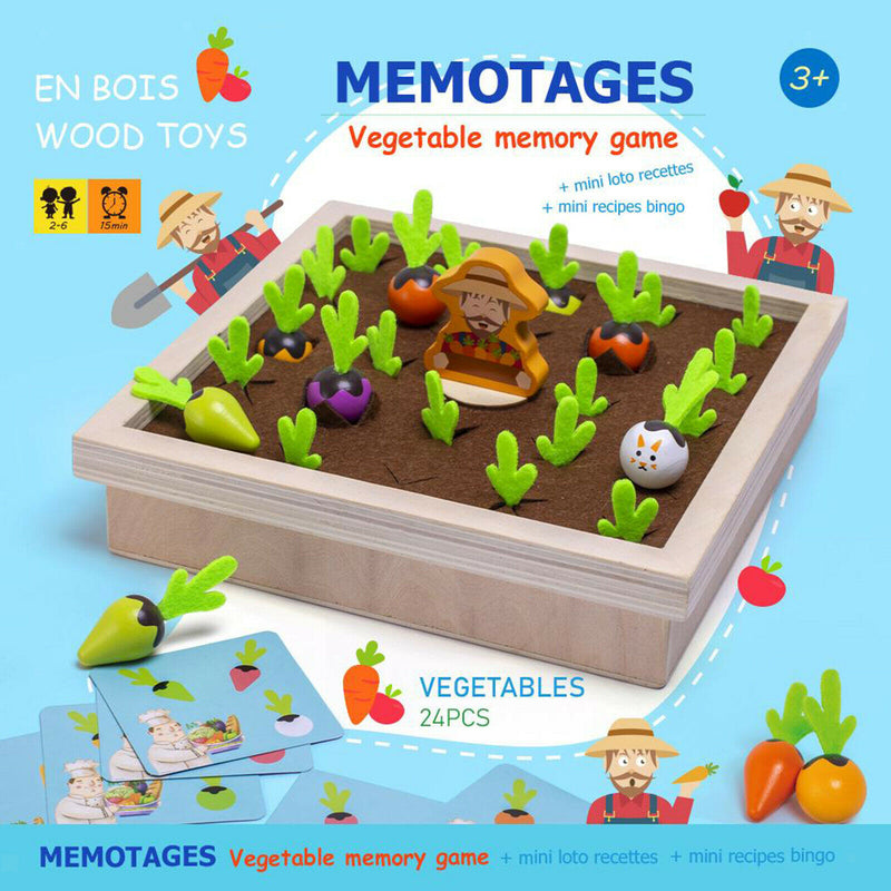 Children Wooden Vegetable Memory Montessori Toys Enlightenment Puzzle Fun