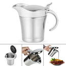 450Ml Stainless Steel Thermal Gravy Pot Sauce Jug Sauce Pot Double-Layer In V4C9