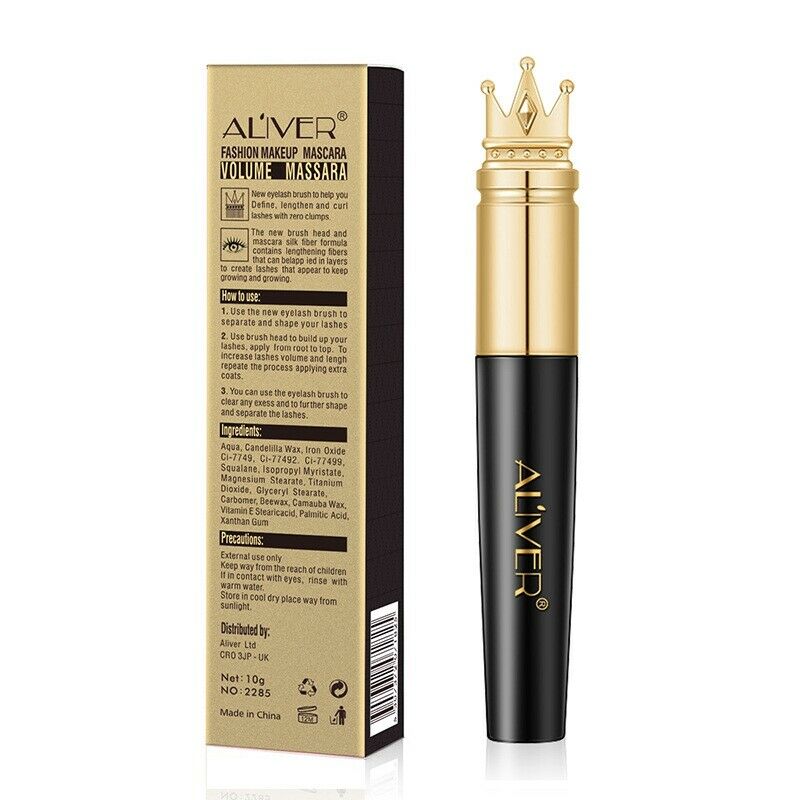 Aliver Crown Head 4D Mascara Long Thick Curling Waterproof Not Blooming Enc A1E9