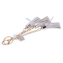 Synthetic Leather Tassel Keychain Car Key Chain Ornaments Bag Charm Gray