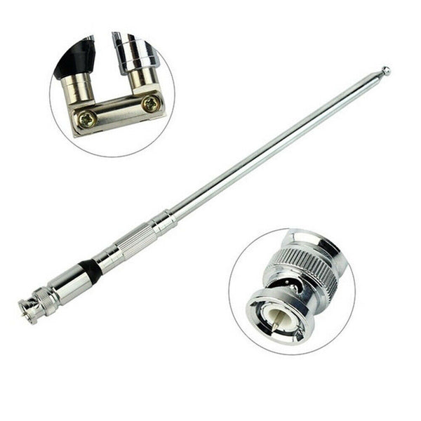 1.1m TNC Radio Transmitter Extendable Home FM Telescopic Antenna 76-108MHZ