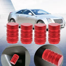 4pcs Aluminum Alloy Car Tire Wheel Tyre Caps Valve Stem Dust Covers (Red)