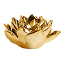 2 Pcs Ceramic Candle Holder Artistic Lotus Shaped Petal Statue Home Decor