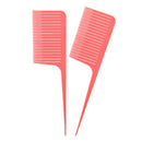 2pcs Plastic Section Weave Highlighting Foiling Hair Combs for Salon Pink