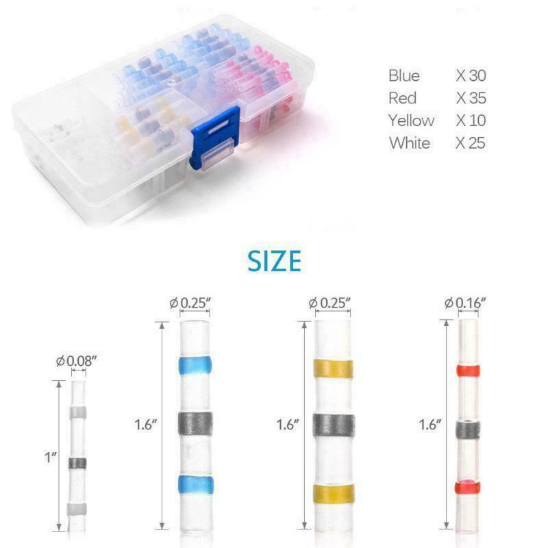 Waterproof 100PCS Solder Sleeve Heat Shrink Tube Wire Terminal Connectors 4 D9Y5