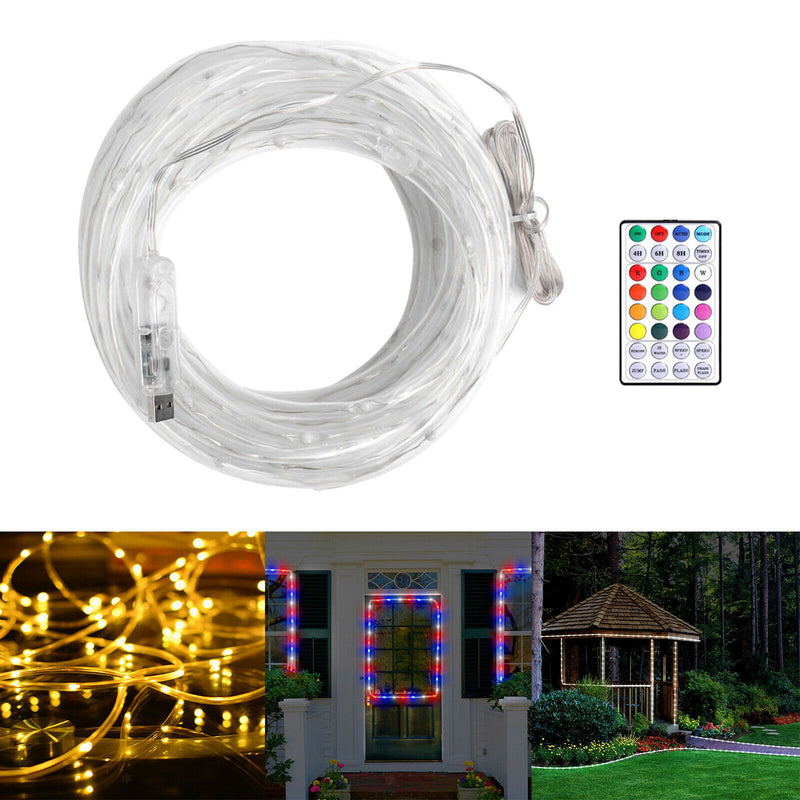 10M LED Copper Wire String Fairy Light USB Corded Strip Lamp Window Decor