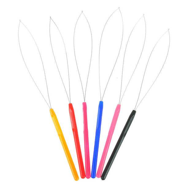 1Pc hair extension micro ring bead pulling needle loop feather threader tool Gw