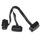 16Pin ELM327  Male To Dual Female Y Splitter Elbow Extension Cable Lead FT