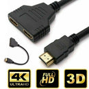 1080P HDMI Port Male to 2Female 1 In 2 Out Splitter Cable Converter Adapter Home