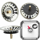 Sink Plug Stainless Steel Basket Strainer Waste Drain Home_Kitchen Stopper T9L4