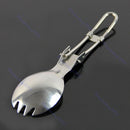 Foldable Folding Stainless Steel Spoon Spork Fork Camping Picnic Cook New