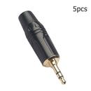 3.5mm Jack Plug Stereo Audio Adapter Headphone Soldering Connector (5pcs) A