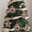 Rustic Christmas Tree Ornaments Stocking Decorations Burlap Country Christm T2Q4