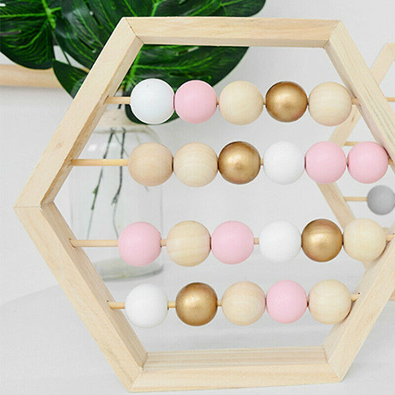 Nordic Natural Wooden Abacus with Beads Craft Baby Early Learning EducationaX7V8