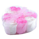 9Pcs Scented Rose Flower Petal Bath Body Soap Wedding Party Gift(Pink+White