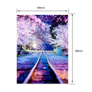 5D DIY Full Drill Diamond Painting Peach Blossom Railway Cross Stitch Kits