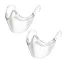 2Pcs Foldable Clear Face Shield Reusable Washable Anti-Fog Mouth Cover Visor