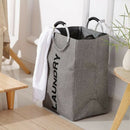 Laundry Bag Imitation Linen Double Storage Basket Storage Bag Solid Color