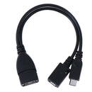 2 in1 Micro USB Male to Female to USB 2.0 Power Charging OTG Adapter Cable ME