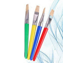 4x Children's DIY Graffiti Pen Flat Head Plastic Rod Pig Mane Oil Painti DYO