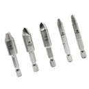 5x Screw Extractor & Drill Bit Set - Heavy Duty High Speed Steel Remover Kit