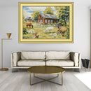 14CT Cottage Farm Goat Cross Stitch Stamped Kits Embroidery Needlepoint 14CT