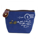 Classic Retro Canvas Purse Wallet Coin Bag Pouch Case Blue hanger I4D2