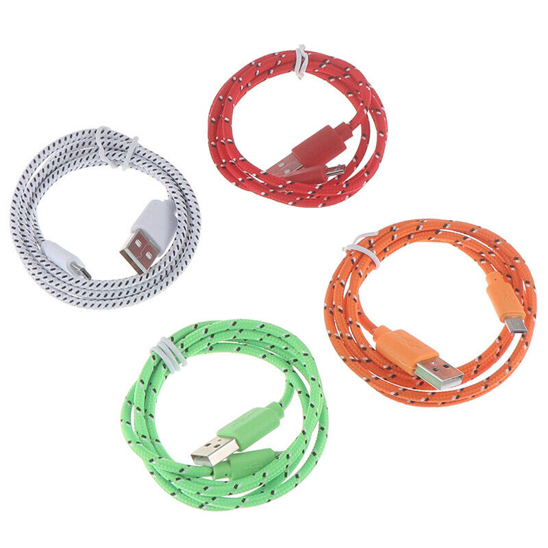 10x Micro USB Nylon Cable Charging Cable Data Cable  Mobile Phone table<