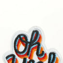 oh yeah iron on patch embroidered applique sewing label patches clothes stickerZ