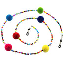 Multicolor Plush Ball Beads Beaded Eye Glass Chains Eyeglass Necklace Holder
