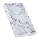 Marble Print Serving Tray PU Leather for Coffee Drinks Decorative 13x8"