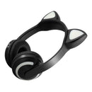 Kids Headphones Cat Ear LED Light Glowing Headset Rechargeable Bluetooth