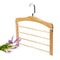 2PCS WOODEN 4 LAYER PANTS HANGER CLOSET SKIRT JEANS SLACK HANGERS STORAGE RACKS