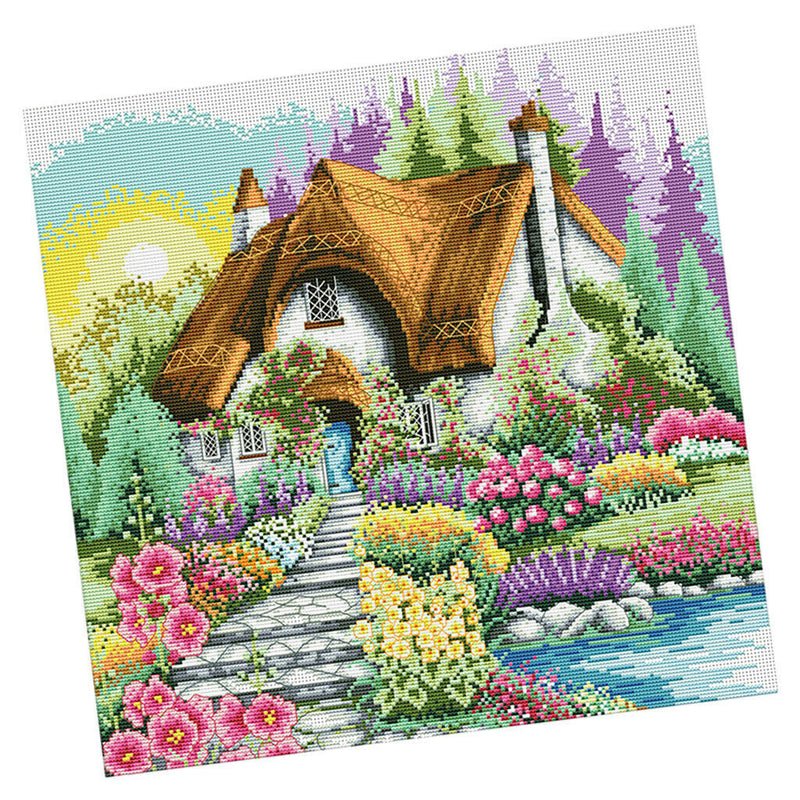 1 Set Cross Stitch Starter Kit, Full Range of Embroidery Starter Kit with House
