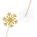 Glitter Snowflake Cupcake Toppers Cake Picks Decoration for Birthday Weddin O4Y5