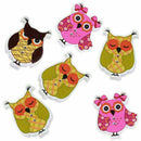 50Pcs Cartoon Owl Animal Wood Sewing Buttons 2 Holes For Kids