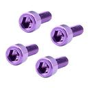 4 Pieces Water Bottle Cage Bolts Alloy - Bike Cycle Cycling Purple