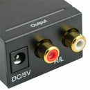 Digital Optical Toslink SPDIF Coax to Analog RCA Audio Converter Adapter wi