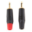 2Pcs 3.5mm Mono Male Repair Earphones Audio Solder Jack Plug Adapter