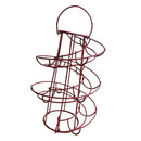 Iron Spiral Egg Holder Roller Rack Organizer Dispenser Keeper 24 Eggs Red