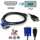 1.8M HDMI Male to VGA Video Converter Adapter-Cable Cord for PC DVD 1080P HDTV//