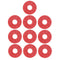 Pack of 10 Guitar Bass Strap Block Rubber Safety Strap Lock Washer Red