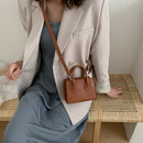 Fashion Solid Women Shoulder Handbag PU Totes Crossbody Bags (Light Brown)