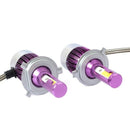 2pcs C6 LED Car Headlight Kit COB H4 36W 7600LM White Light Bulbs purple W4V2