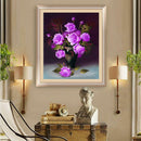 5D Rose Flower DIY Diamond Panting Cross Stitch Embroider Purple