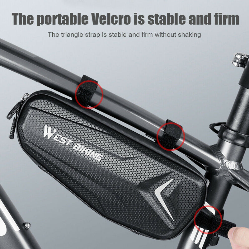 Bicycle Hard Shell Bag Front Tube Frame Holder MTB Mountain Road Bike Pouch