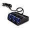 Car Cigarette Lighter 3 Socket Splitter 12/24V Dual USB Port Charger Adapter